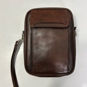 Vintage Paul Ott Brown Genuine Leather Men's Sling Pack, New